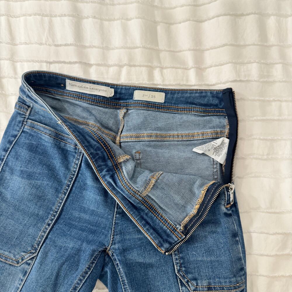 Pilcro Anthropologie Cropped Bootcut Jeans Women's 25 Patchwork Flare Y2K Indie - Picture 12 of 16